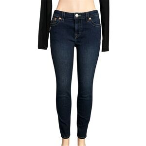 Y2K Low Rise Skinny Jeans Dark Wash Stretch Denim Womens Sz 29